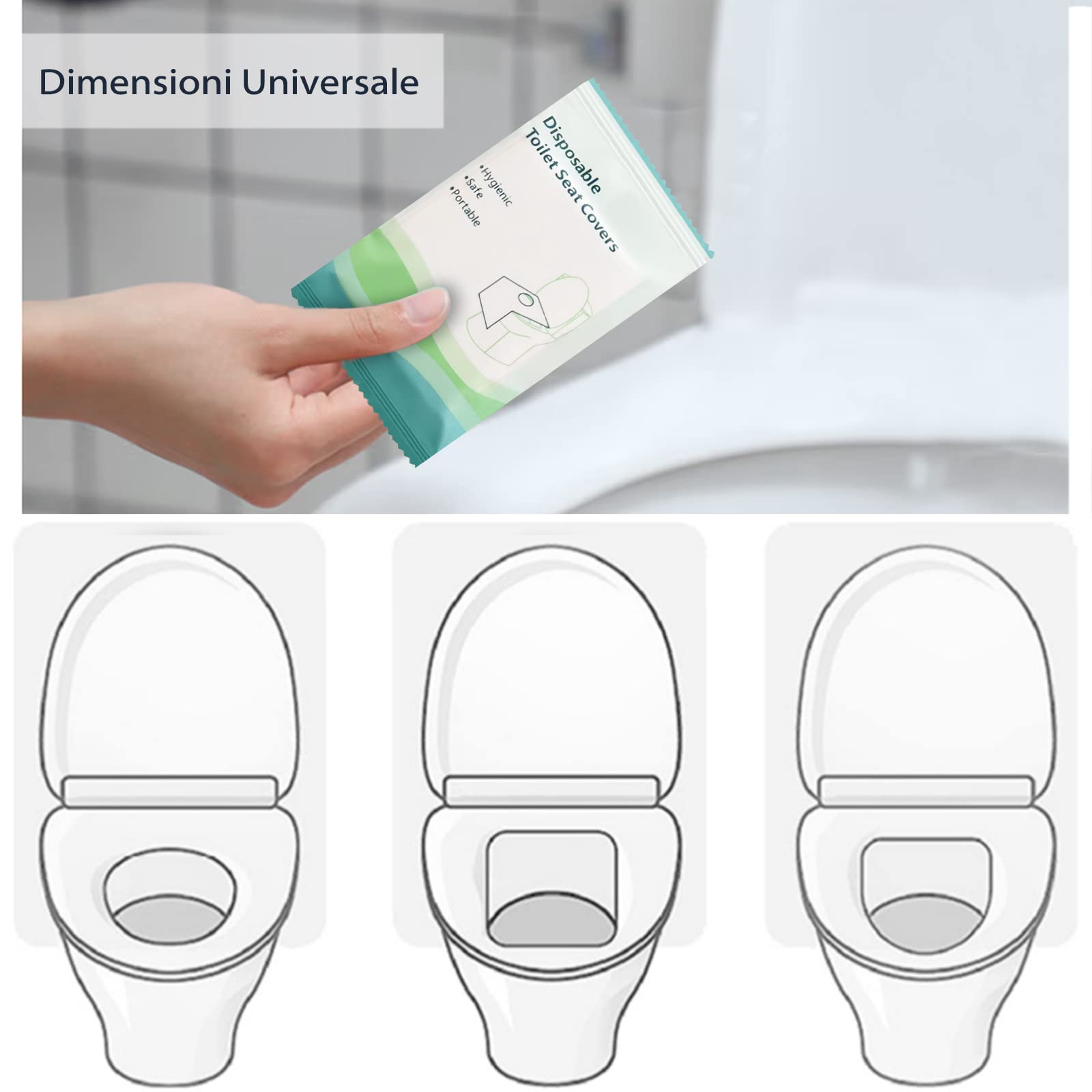 Produktbild von 40x Einweg-Toilettenauflagen – Wasserdicht, Universell, Einzeln Verpackt, Für öffentliche WCs, Reisen & Unterwegs