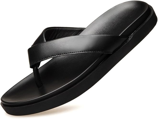 Amazon モリケイ 厚底 トングサンダル メンズ レザースリッパ 4cm身長up 黒ブラック 本革サンダル 紳士靴 大きいサイズ 滑りにくい ソフト ビーチサンダル ぞうり 男性用 カジュアル ビーチ 海 24 0cmー27 0cm モリケイ シューズ バッグ
