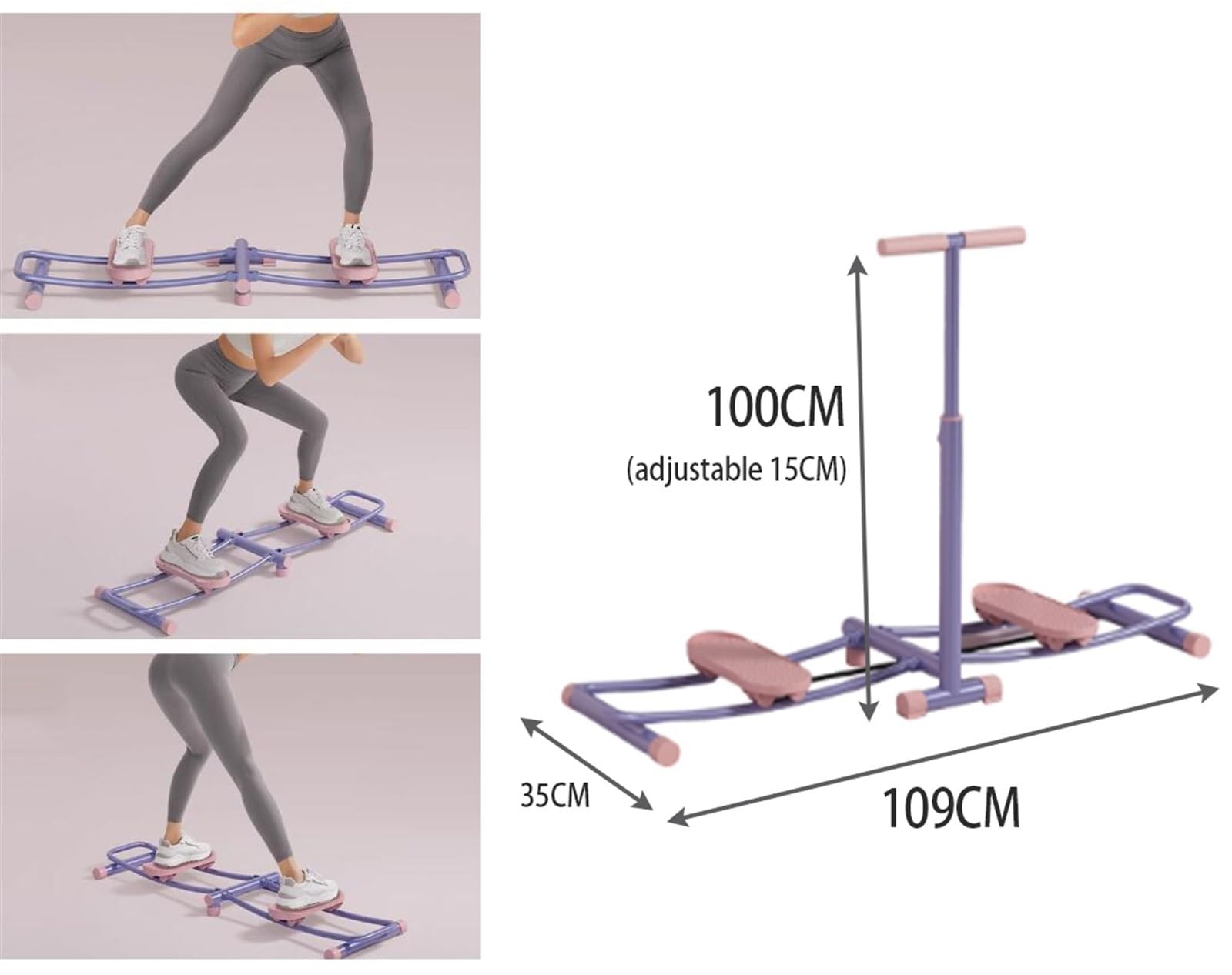 Ski Machine Dispositivo di Allenamento for Il Rafforzamento dei Muscoli del Pavimento Pelvico Femminile 2 in 1, Simulatore di Sci, Altezza del Bracciolo Regolabile(with armrests)