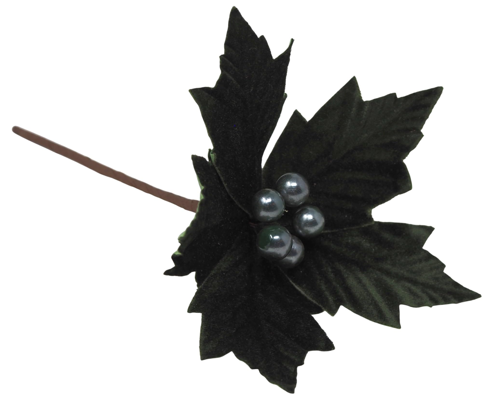 Davies Products Dark Green 22Cm Poinsettia Flower Christmas Tree Decorations - Set Of 6
