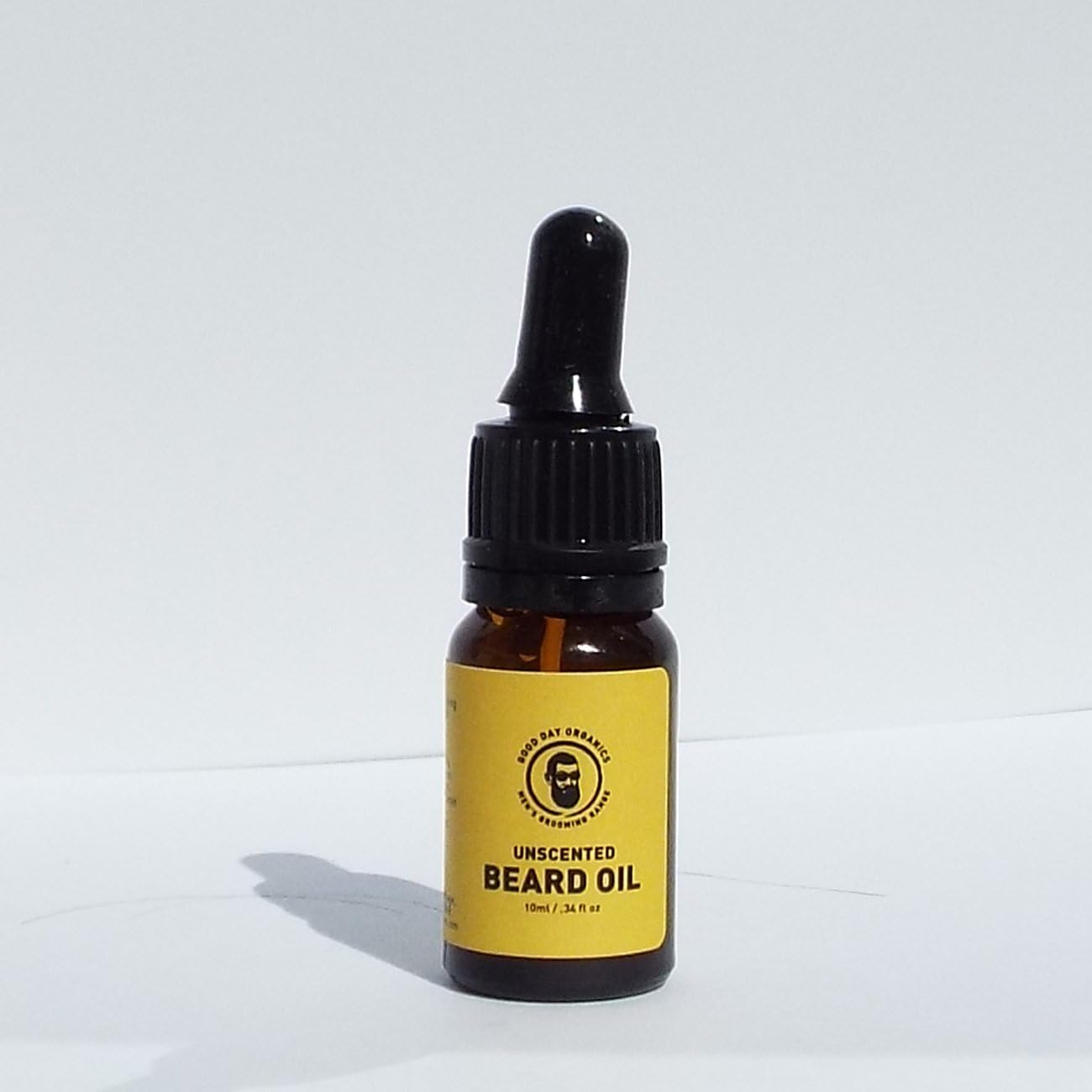 Men's Unscented Organic/Vegan Beard Oil - Suitable for all beard lengths/skin types. UK made with 99% Organic / 100% Natural Ingredients. (10ml Travel Size)