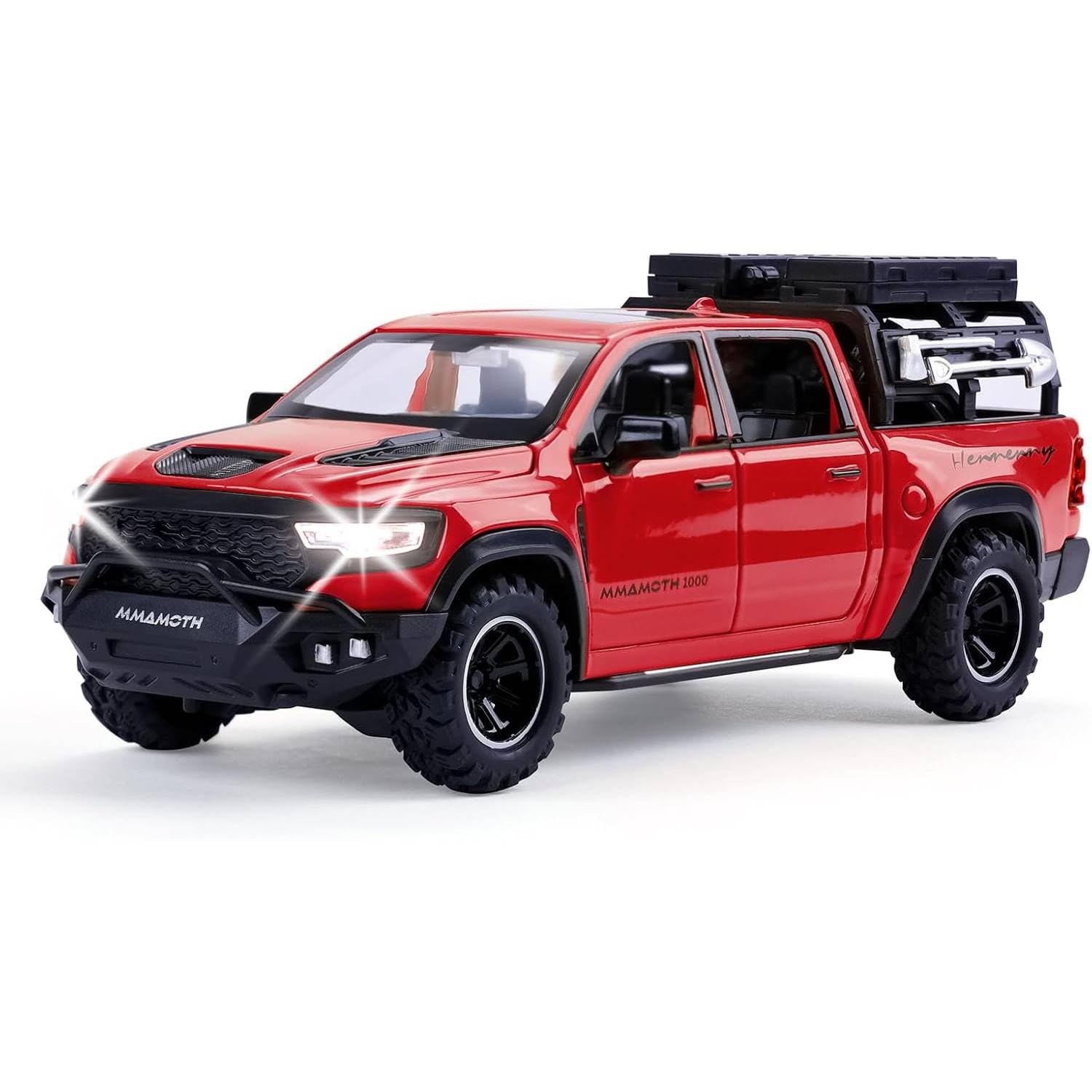 Toy Mammoth Pickup Truck Model Car Vehicle Toy for Kids Boys 3+ Years, Diecast Metal Truck with Sound and Light, 1:32 Alloy Toy Truck for Kids Birthday Gift and Model Collection