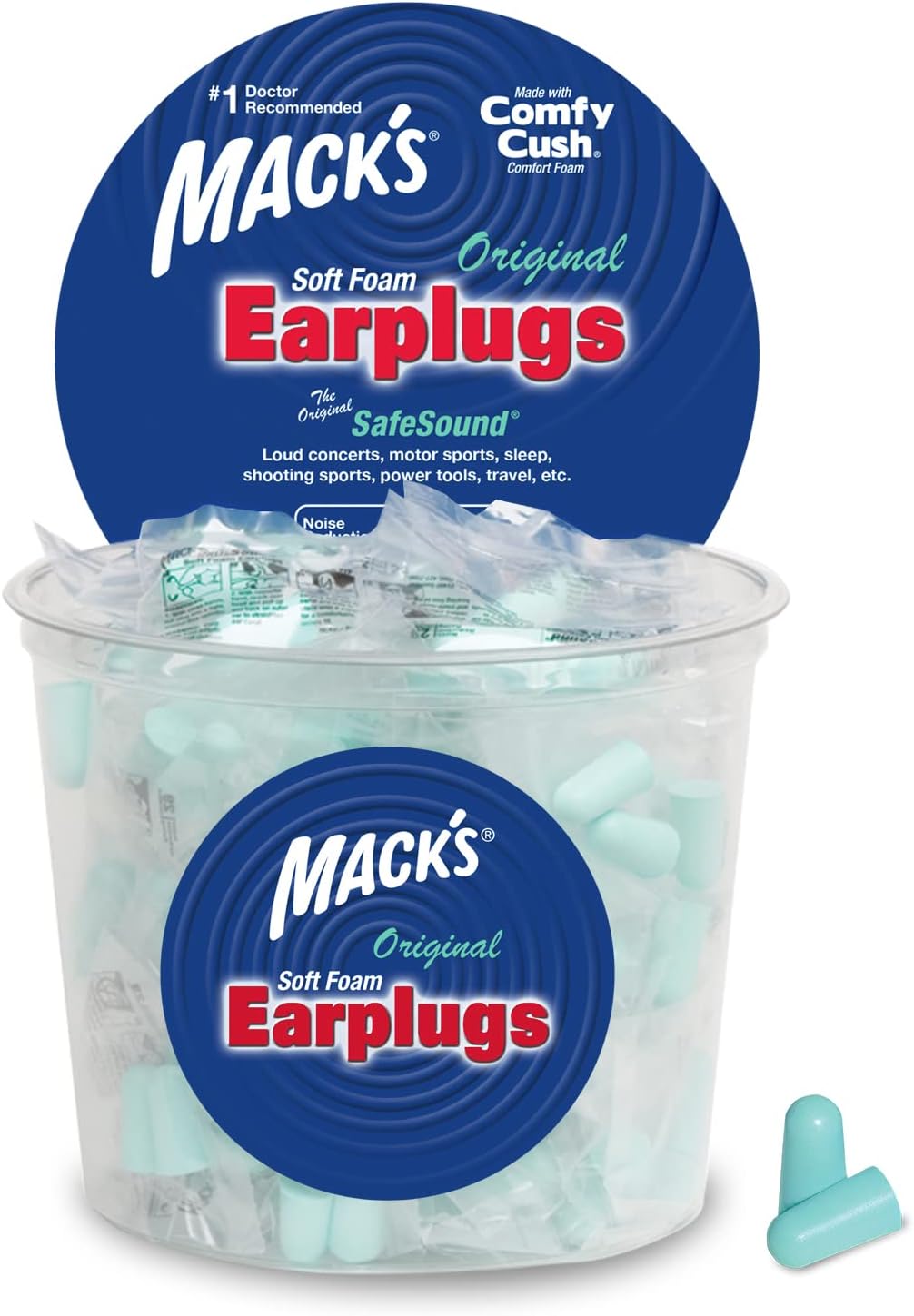 Mack's Original Soft Foam Earplugs 100 Pair Individually