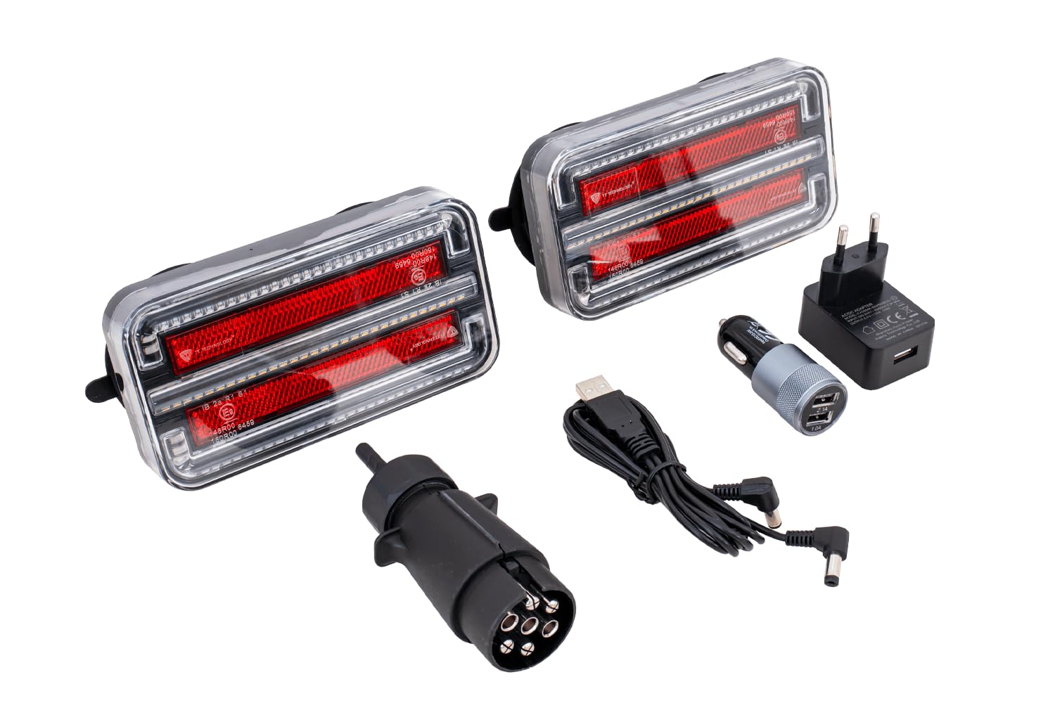 TT.12028B-DI bezprzewodowe światła tylne LED, zestaw po lewej stronie, światło pozycyjne, światło hamowania, dynamiczny kierunkowskaz, 12-24 V, magnetyczne mocowanie, stopień ochrony