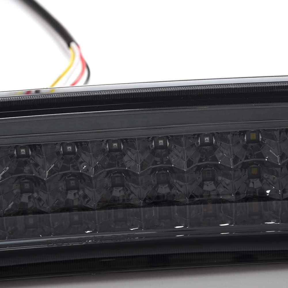 PIT66 LED 3rd Brake Light, Compatible with 09-17 Dodge Ram 1500/10-17 Dodge Ram 2500 3500 Third Brake Stop Lamp Light Smoke Lens Black Housing