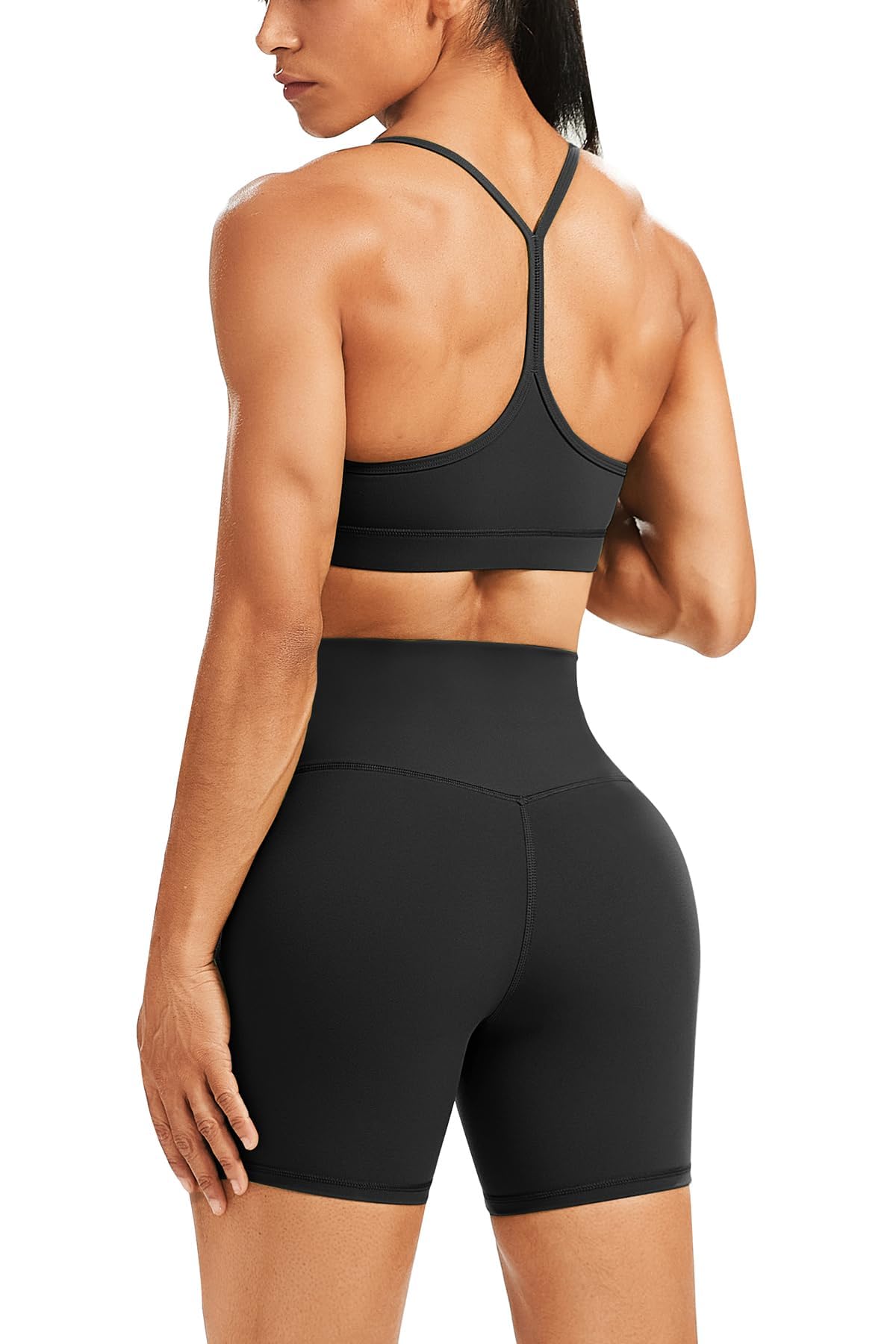 WodoWei Butterluxe Workout Sets for Women 2 Piece Gym Yoga Y-Back Sports Bra High Waist Biker Short Outfits