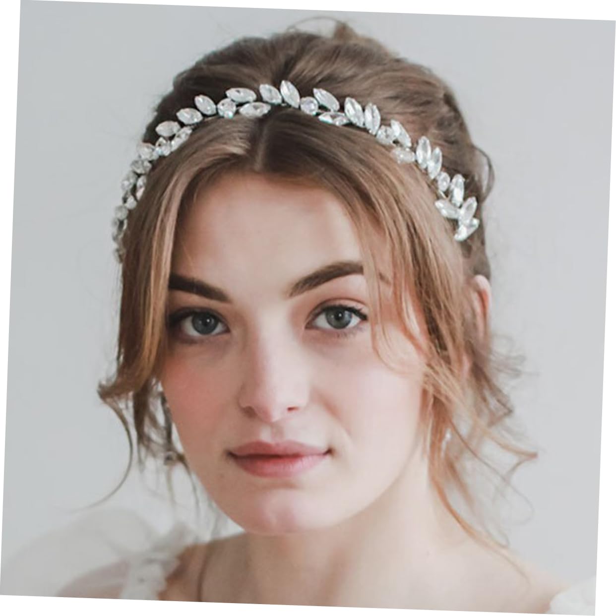 Abaodam 4 Piezas Diadema De Diamantes De Imitación Accesorios Para El Cabello Para Mujeres Diadema De Aleta Vid De Pelo Nupcial Ojo De Caballo Enredadera El Plastico Novia