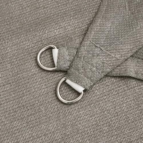 vidaXL Sonnensegel, Segelmarkise mit Edelstahl-Befestigungen, Sonnendach f&uuml;r Garten Terrasse Balkon Pool, Sonnenschutz, Dreieckig Hellgrau HDPE