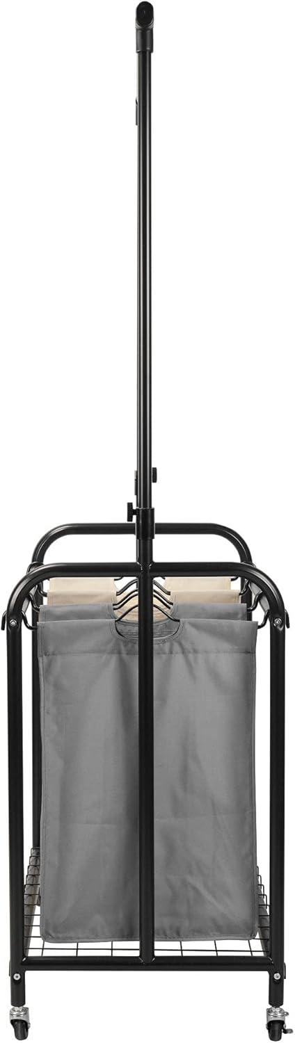 Oceanstar 3-Bag Rolling Laundry Sorter with Adjustable Hanging Bar, Color