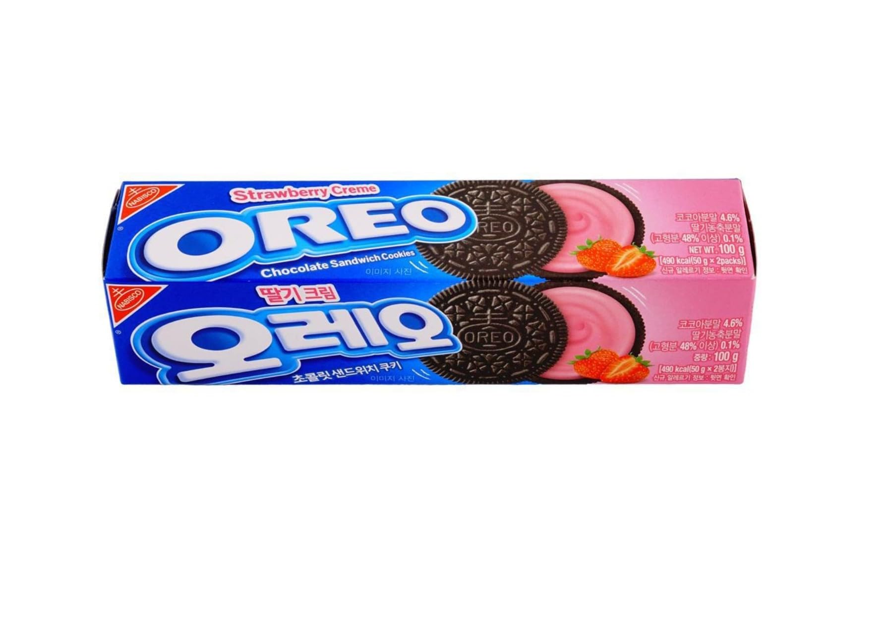 Oreo Strawberry Cream Sandwich Cookies  Imported Asian Snack, 3.53 oz (100g) Pack, Sweet & Fruity Twist on Classic, Viral TikTok Snack, Limited Edition Flavor from Asia (pack of 4)
