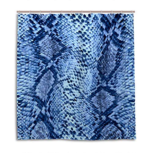 Rideau de douche serpent bleu en polyester premium avec 12 œillets - 2
