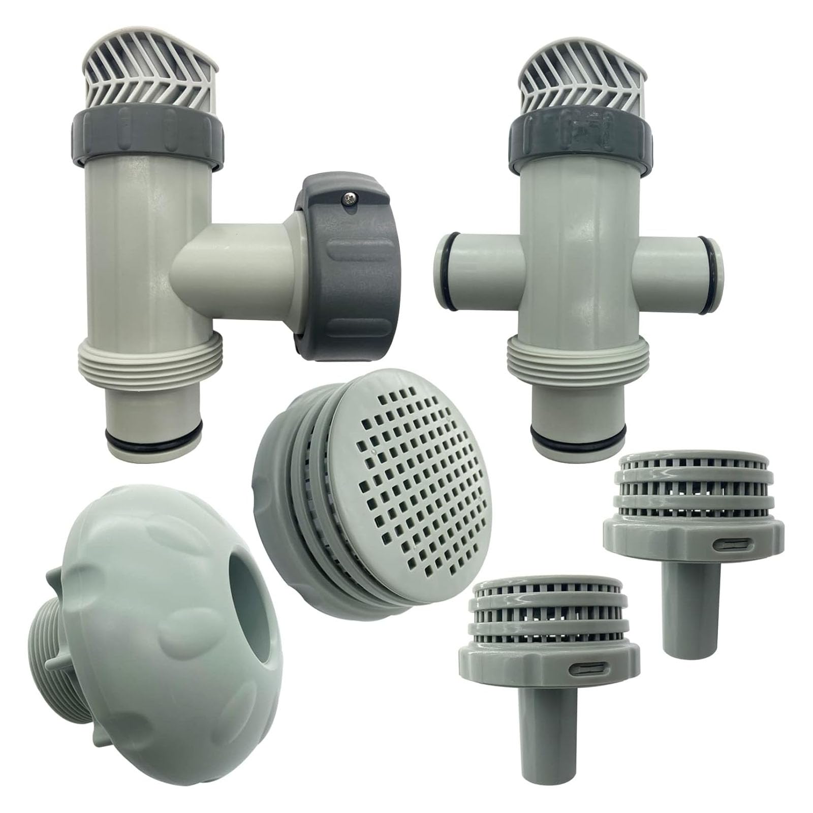 Tsophreniq Hose Valves Set Water Outlet Filter for Ground Pool Pumps Included Strong Construction Leak Split Hose for Pool Pumps with Leakproof Design Plunger Set with Integrated Water Filter
