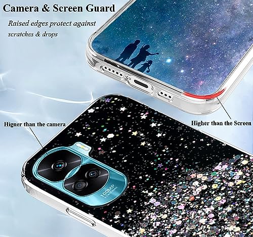 Coque Honor 90 Lite paillettes en silicone transparent noir - 7