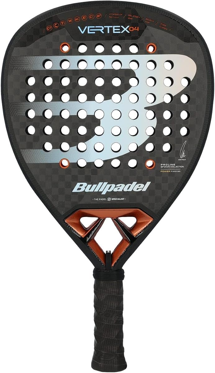 Pala de pádel BULLPADEL VERTEX 04 2025 | Pala Padel Profesional Forma Diamante | Xtend Carbon 12K y núcleo MultiEva | Tecnología Curvaktiv y Air Power Frame | Alta potencia y control | Sistema Vibradrive