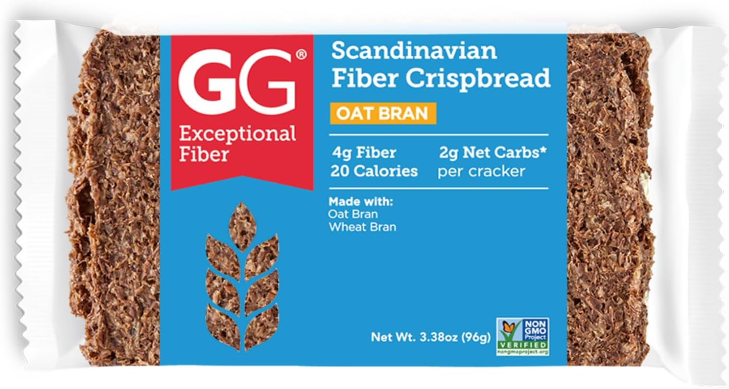 GG Scandinavian Fiber Crispbread, Oat Bran, 3.5 Oz (Pack of 15)