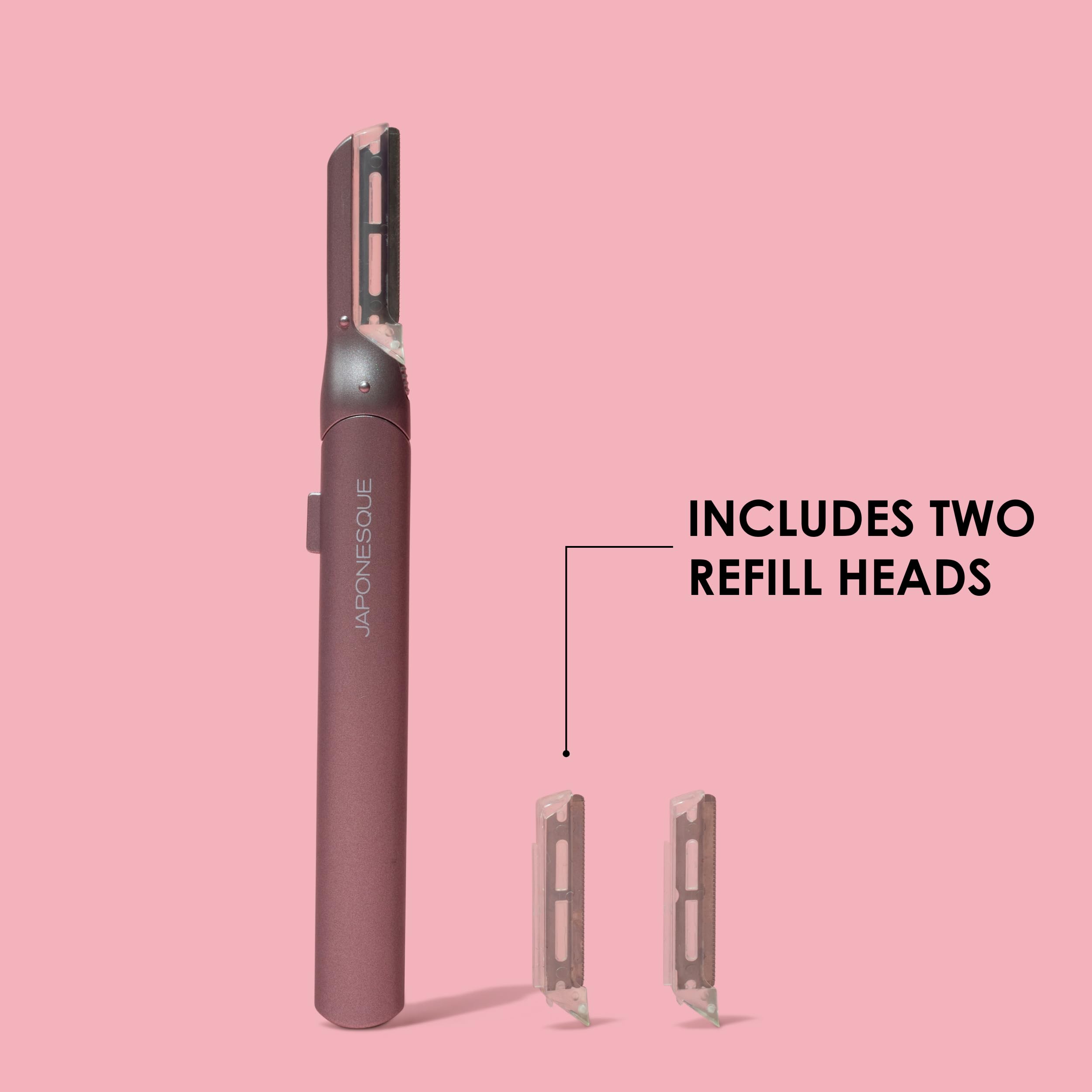 JAPONESQUE SKINTherapy LumeBlade Facial Dermaplane Razor with Soothing, Red Light Therapy at the Blade, Includes 2 Replacement Blades