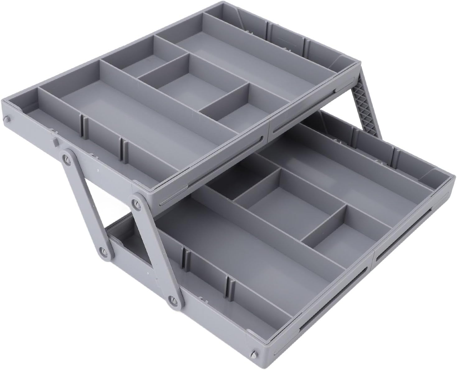 3 Tier Drawer Organizer, Expandable Junk Drawer Organizer, Multi Level Folding Smart Drawer Organizer for Makeup, Jewelry, Desk, Office Drawers (2 Tier)