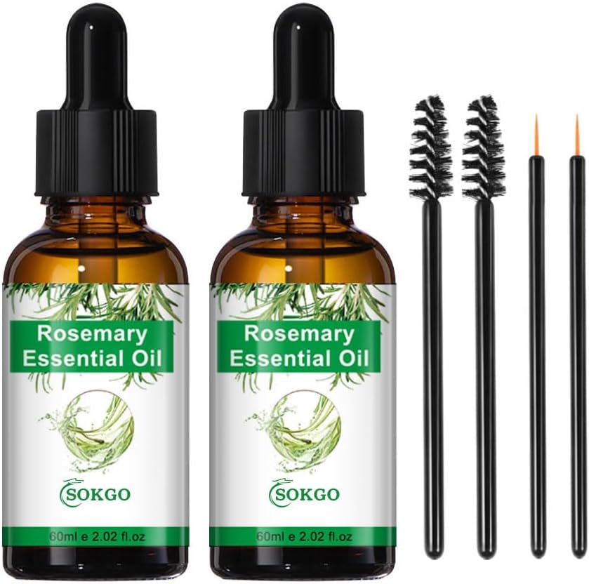 Organic Rosemary Essential Oil for Hair Growth & Skin Care, 100% Pure & Natural. (Large, Fl Oz, 4.04)