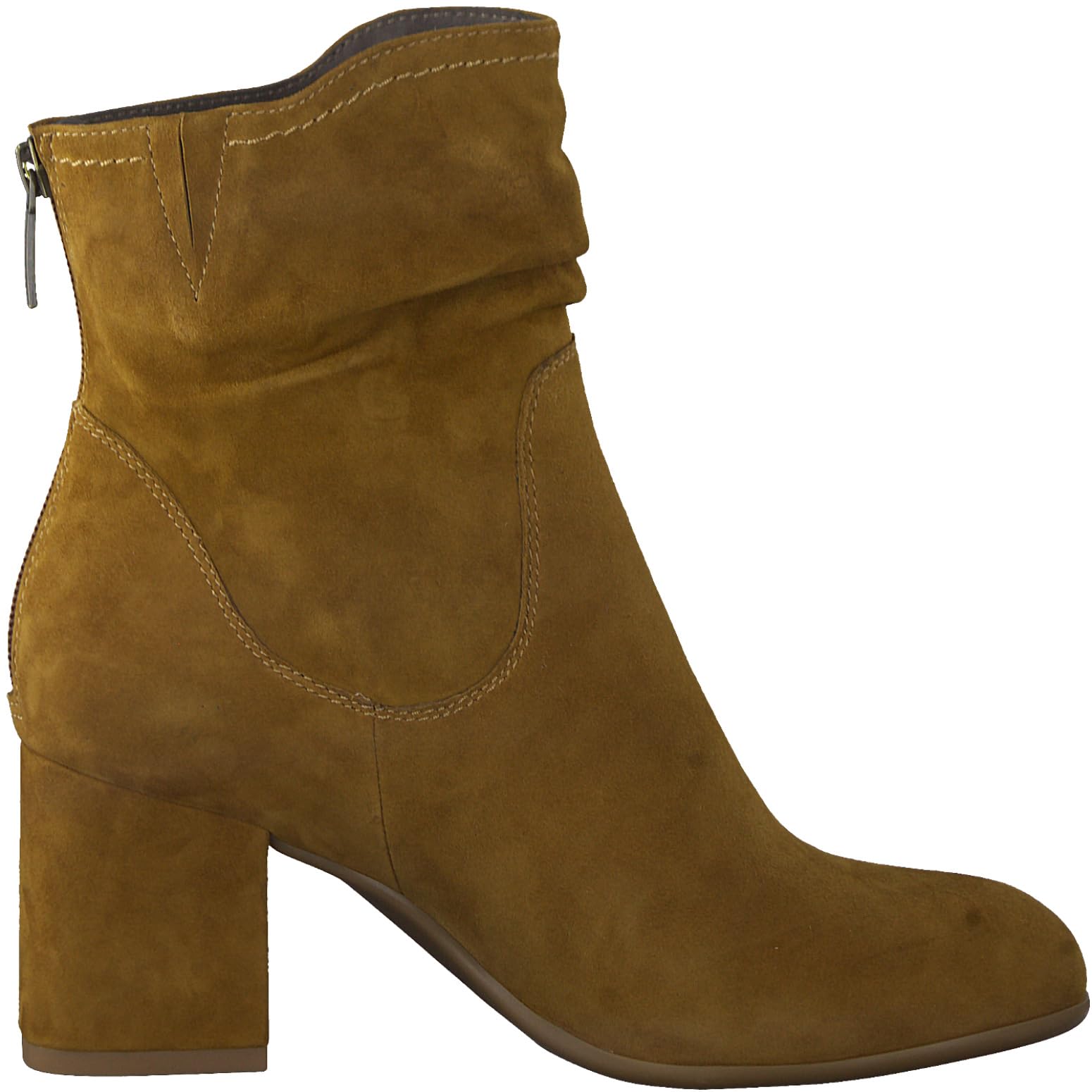 Tamaris Comfort Women’s Ankle Boots with Heel Suede Block Heel Comfort Fit , Camel, 6,5 UK