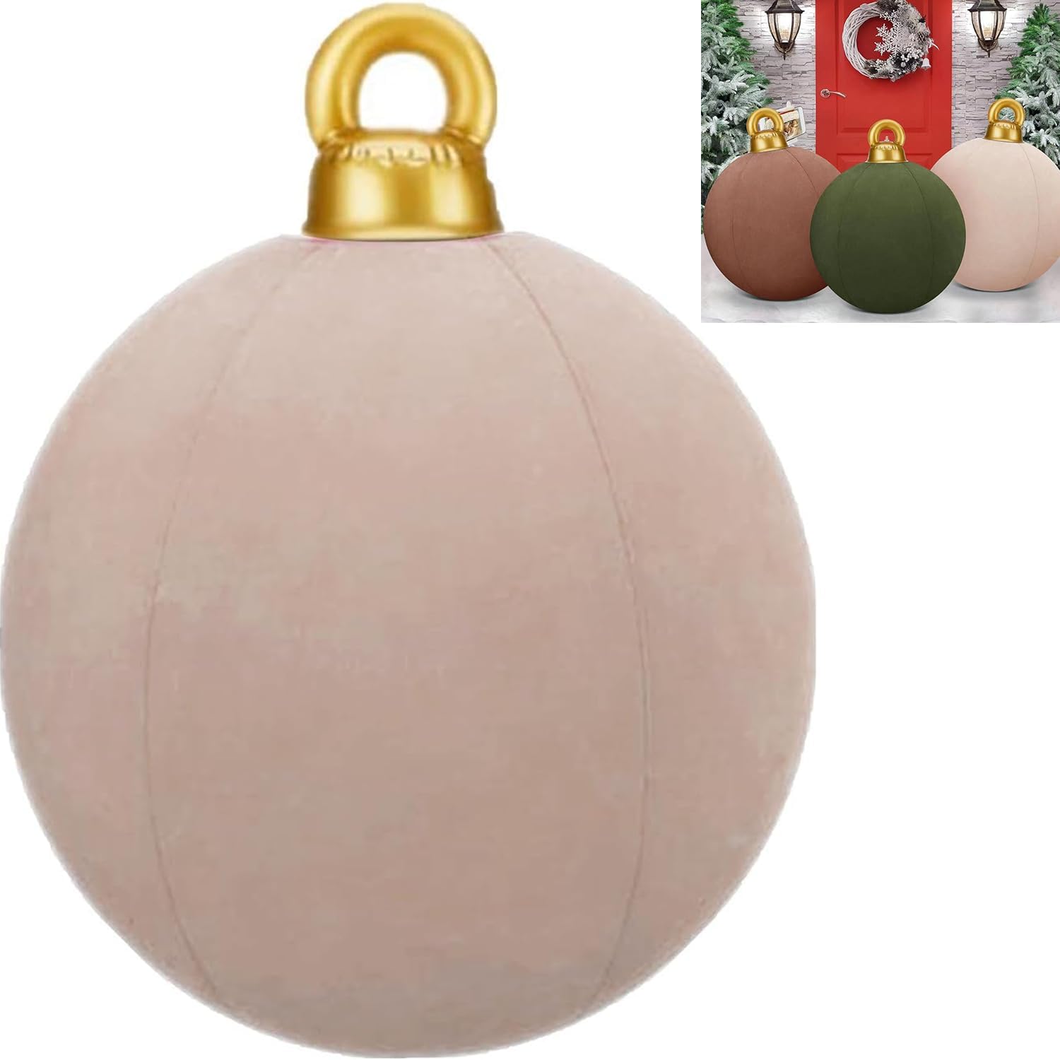 Giant Inflatable Velvet Christmas Balls, 24 inch Christmas