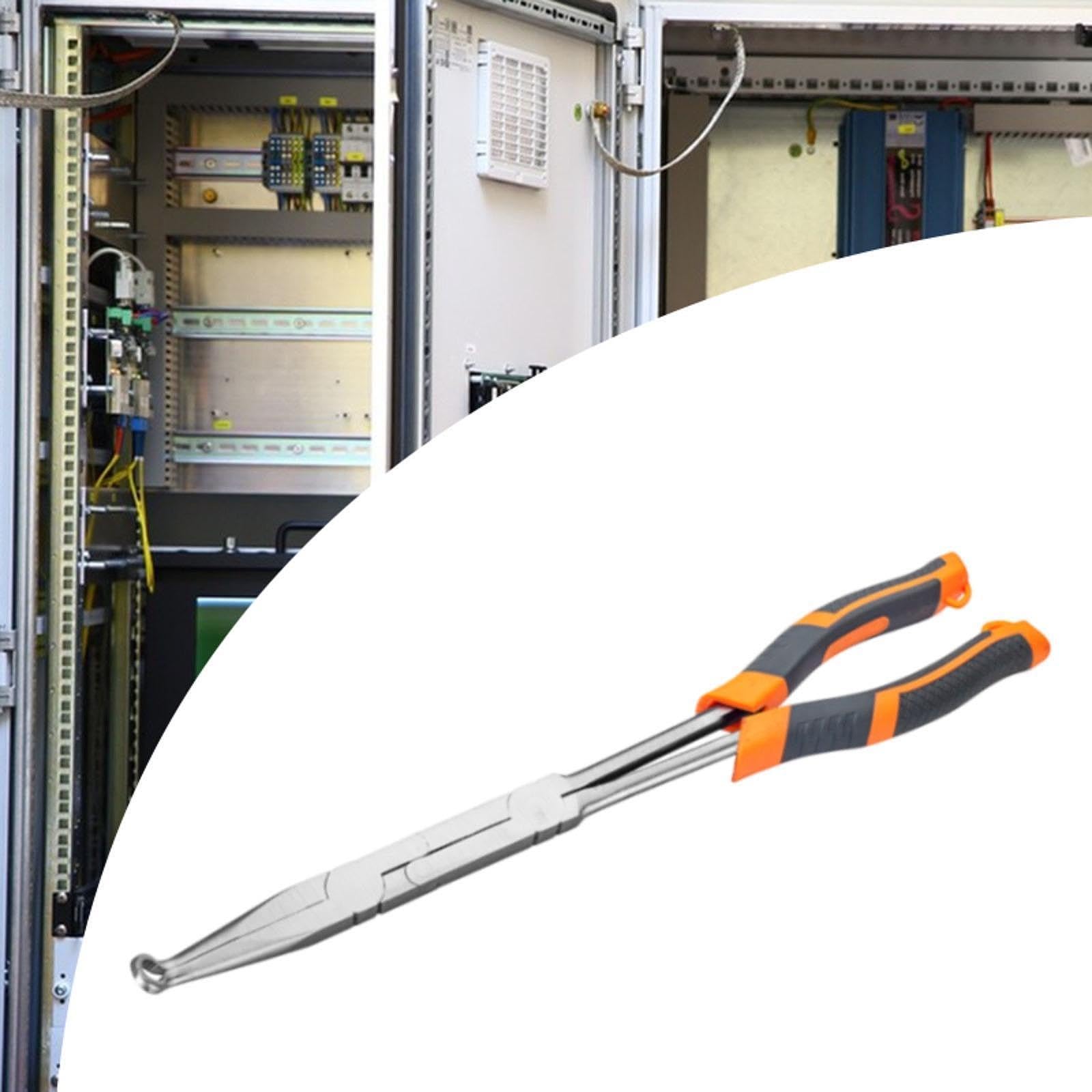 Double Joint Plier Anti Slip Long Handle Plier, for Industrial Construction, 45 Small Round, Total Length 34cm