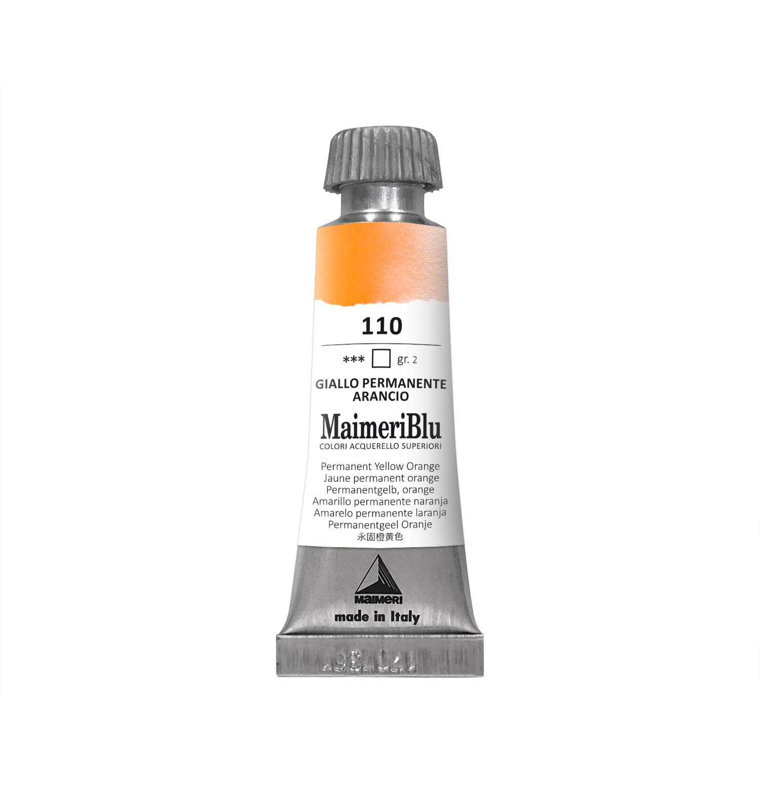 MaimeriBlu 12ml Single-Pigment Watercolor Paint - Permanent Yellow Orange PO62 Professional Watercolor Paint - Lightfast and Transparent Watercolor Paint Tube for Artists