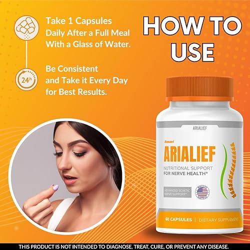 Miniatura 6 de Arialief -Arialief Cápsulas para neuropatía, Arialief para neuropatía, soporte nutricional Arialief para la salud nerviosa, 120 cápsulas (paquete de