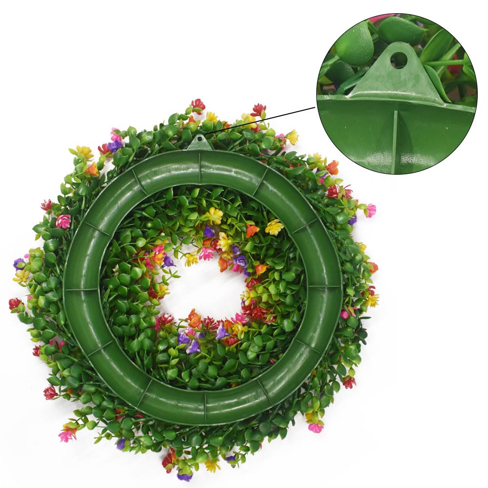 Musdoney Artificial Eucalyptus Wreath with Welcome Sign 19 Inches Spring Summer Wreath with White Berries for Front Door Wall Window Festival Farmhouse Porch Patio Garden Decor