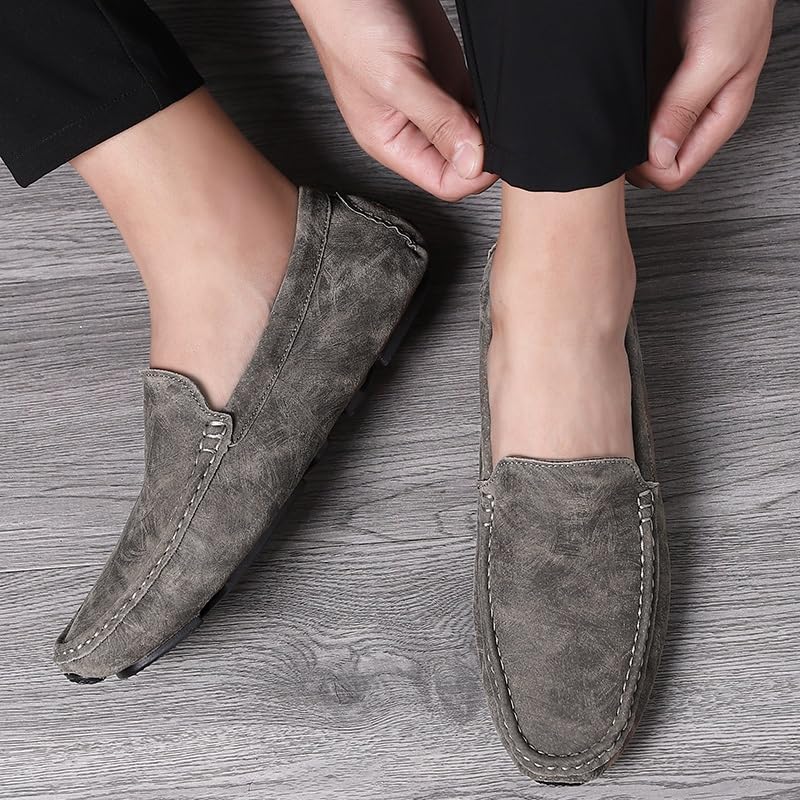 Mens Loafers Vegan Leather Driving Loafers Resistant Anti-Slip Flexible Casual Slip On3