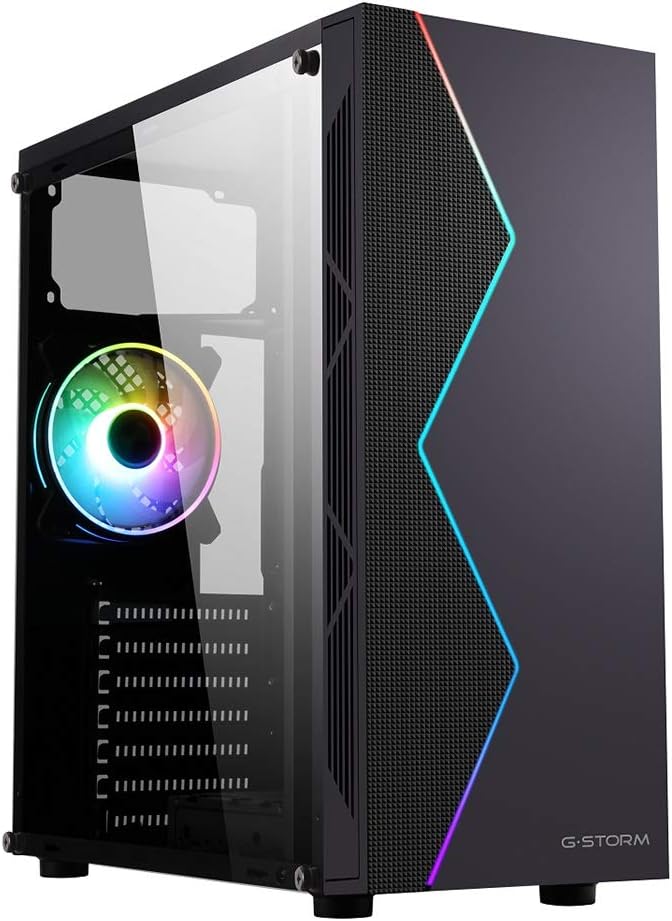BBNB Gaming Case,Mid-Tower PC Gaming Case ATX/M-ATX/ITX - Front I/O USB 3.0 Port - Full Side Through Glass - 4 Fan Position (Color : Black)