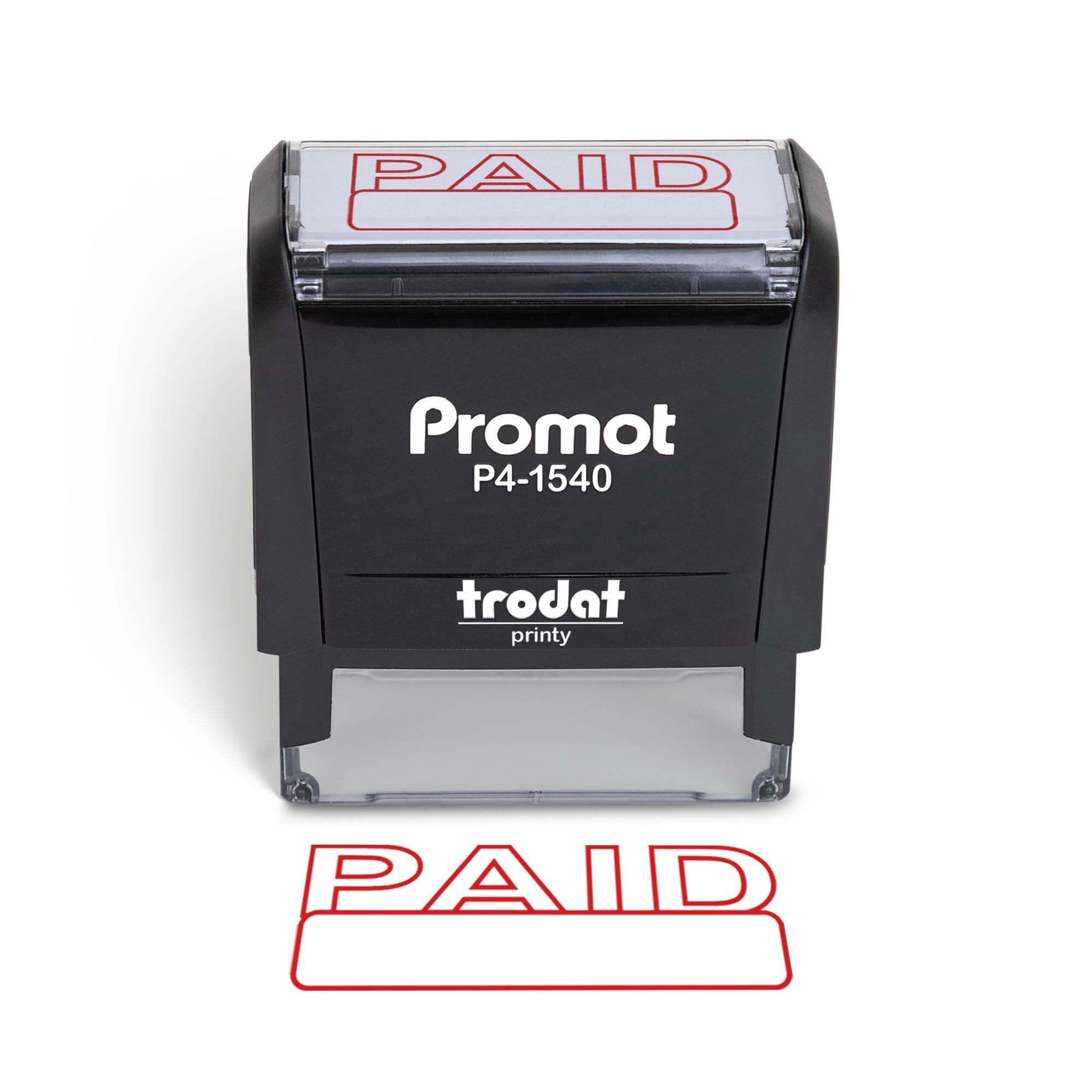 Promot Paid Stamp Self Inking Stamp - Paid Stamp for Office, Accounts Payable Stamp - Rubber Stamps for Retail Use, Red Ink Stamp, Self Inking Stamp for Business Supplies, Paid Stamper
