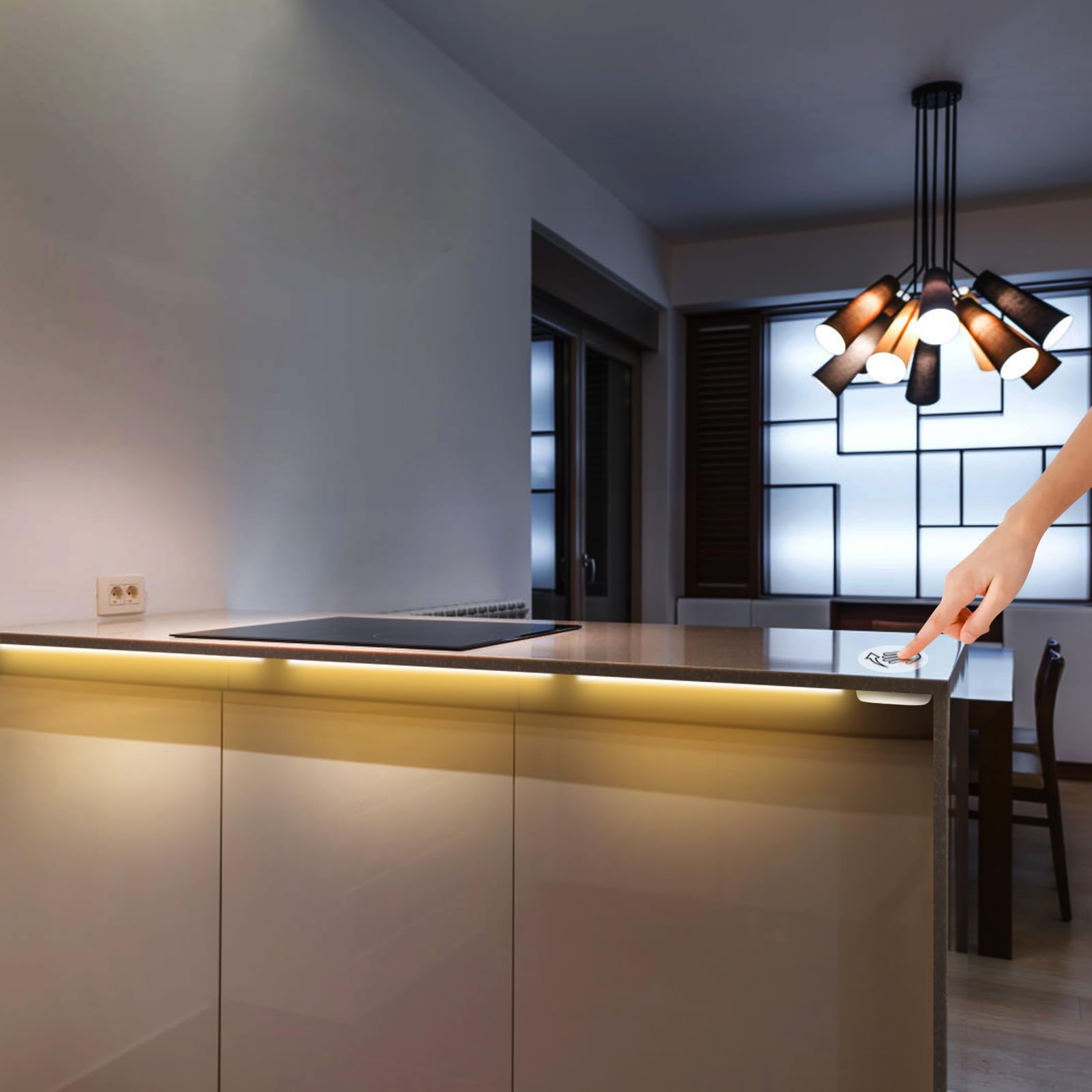 12 V illuminazione sotto armadietto, 6 pezzi 30 cm connessione parallela dimmerabile LED barra luminosa LED 3000 K bianco caldo barra LED per cucina, pannello acustico, vetrina