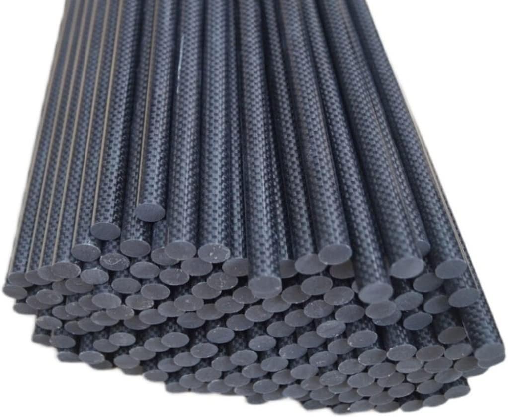 Pręt z włókna węglowego 3K, długość 500 mm, 2 szt., pręt z czystego włókna węglowego, błyszcząca powierzchnia(10x500mmx2pcs)