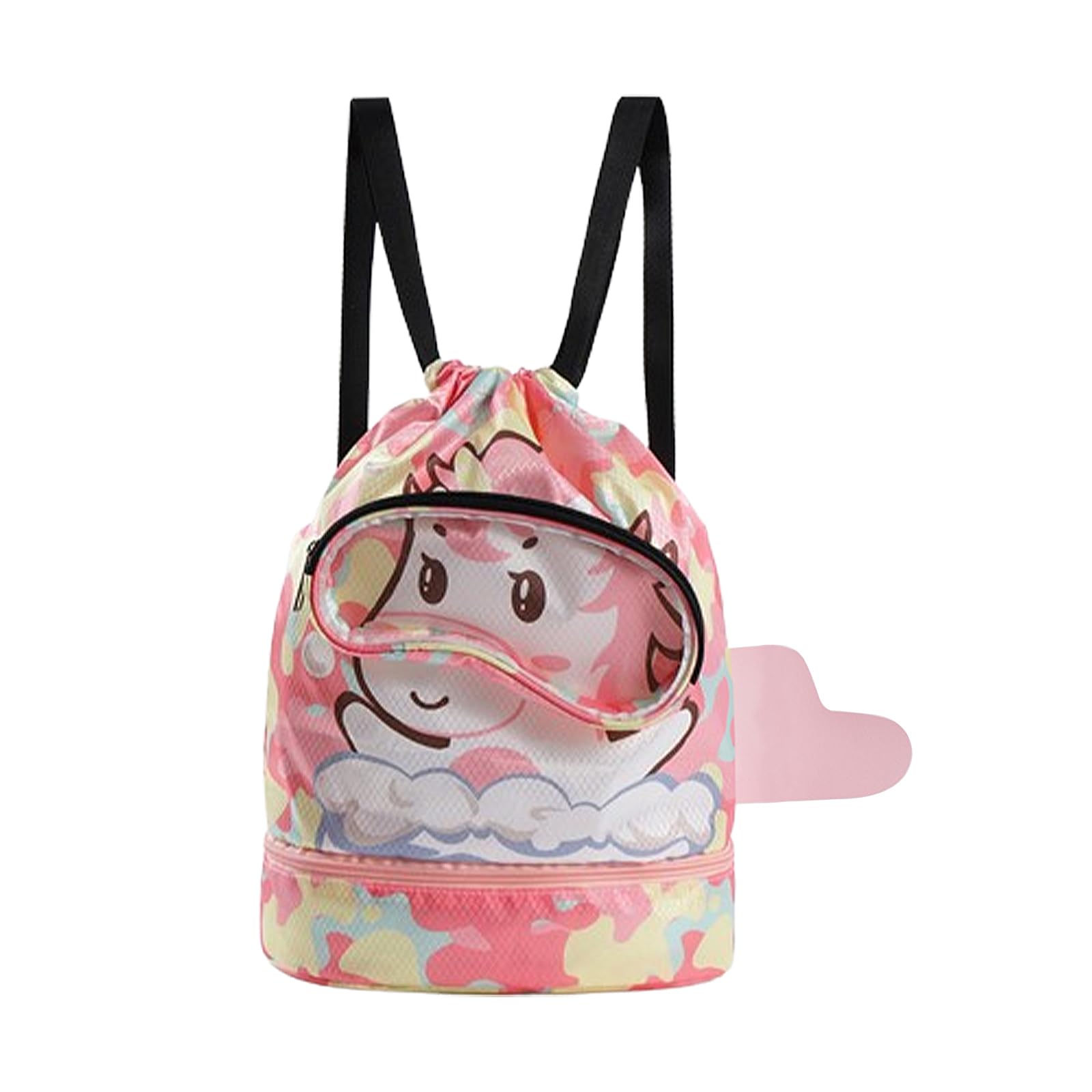 Zaino da Nuoto Bambini, Borsa Coulisse Bambini, Borsa Impermeabile Piscina Bambino con Portascarpe, Grande Capacità Sacca Sportiva Palestr con Cerniera per Nuoto, Palestra, Spiaggia, Unicorno