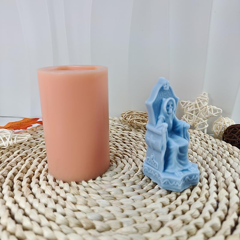 死神キャンドル型、ハロウィンソイワックスキャンドルメイキングキット、DIY怖い幽霊、頭蓋骨、カボチャの装飾用プレミアムシリコンモール