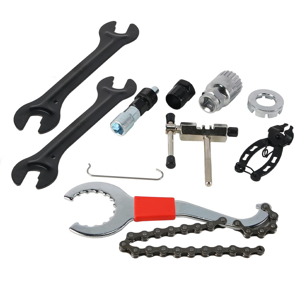 Kit réparation vélo 7 pièces avec extracteur cassette et démonte-chaîne pour atelier