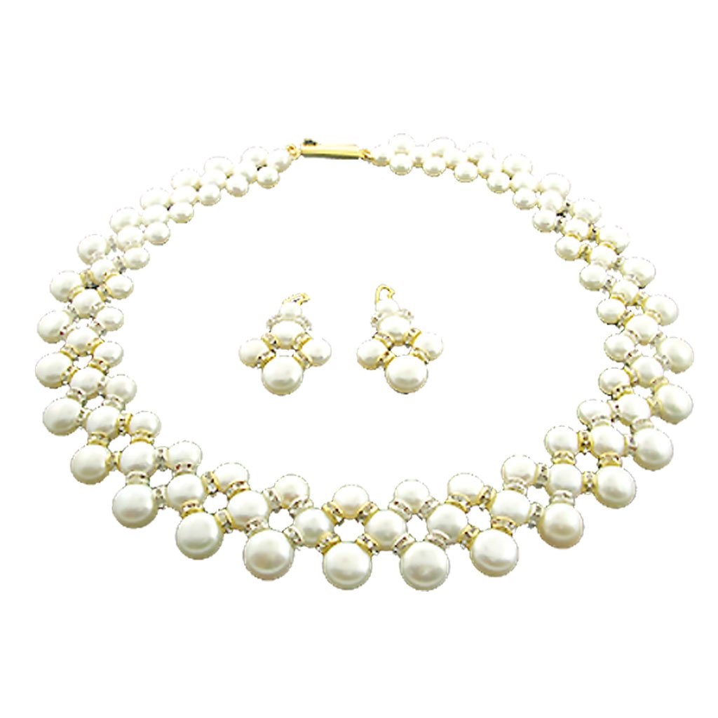 Sri Jagdamba Pearls Pearl Necklace with Earrings for Women and Girls Traditional Stylish Jewellery Set for Women | Certificate of Authenticity (B00FLNX7H4) Amazon Price History, Amazon Price Tracker