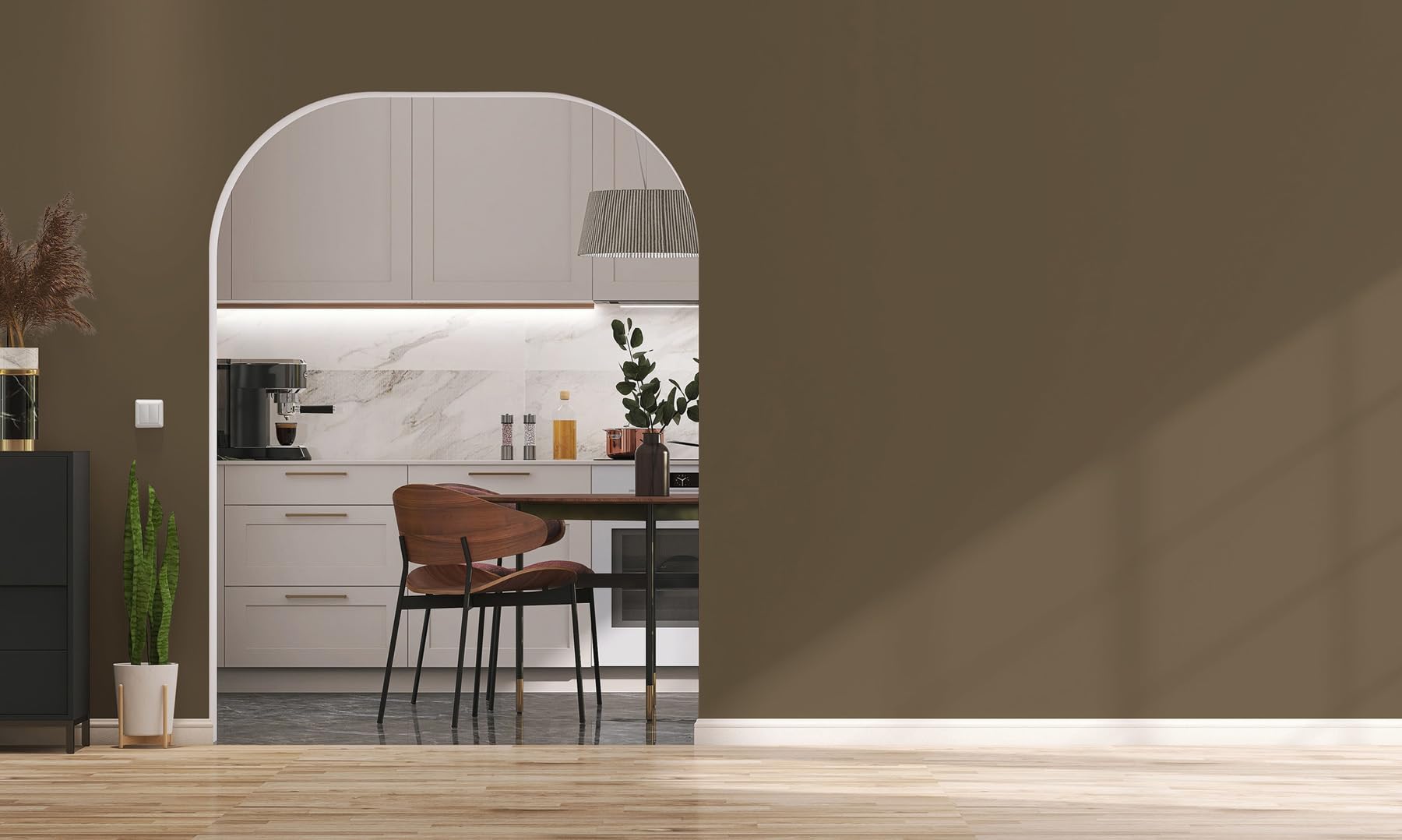 livingwalls PURO C7013 - Pintura de pared con muy alta opacidad, color marrón mate para interiores de alta calidad, 1 l