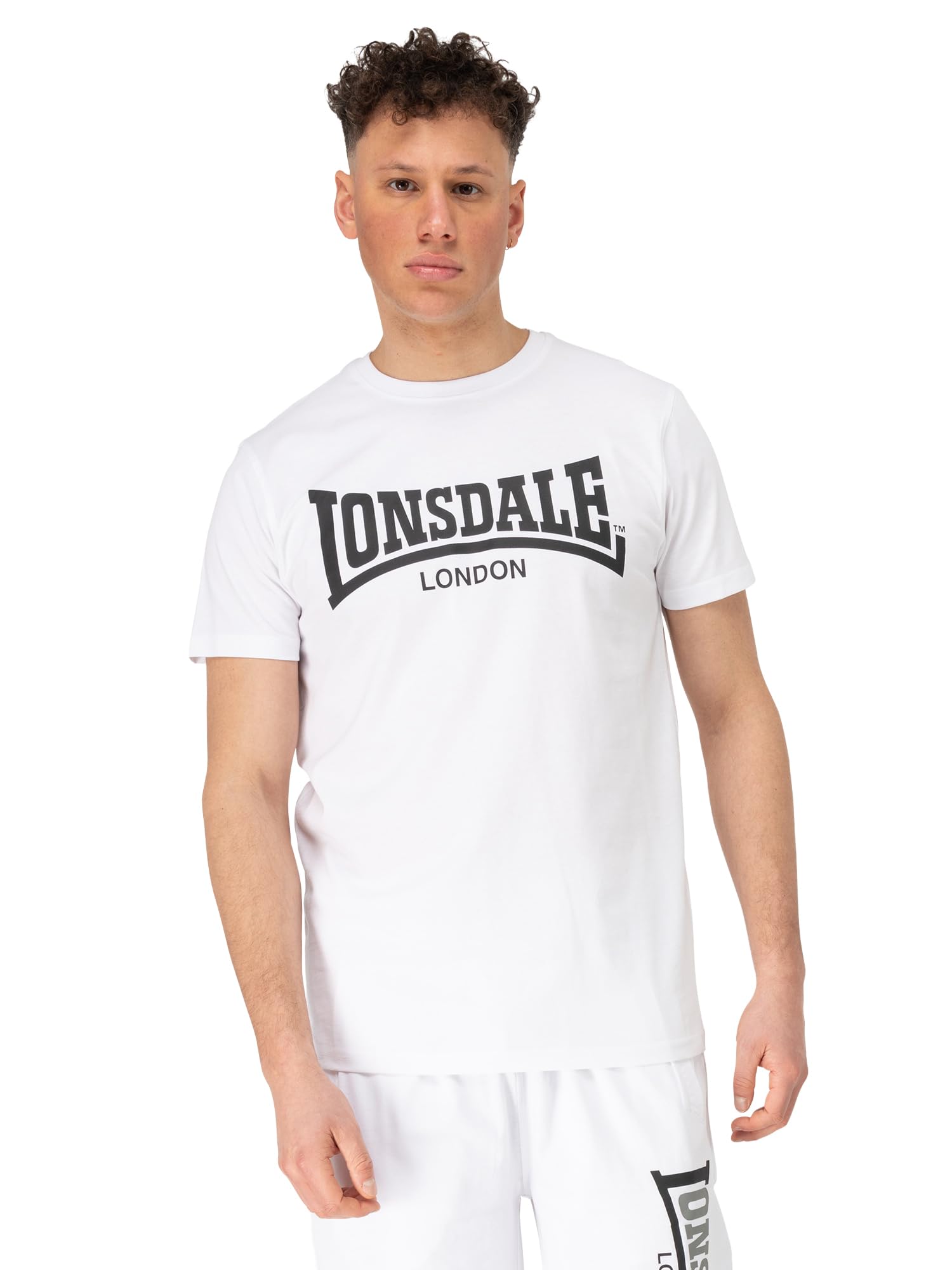 Lonsdale FULWOOD Men's Regular Fit T-Shirt, White/Black, S, White/Black, S