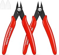 Vista 12 de HongWay 2 Pcs 170 5-Inch Flush Cutters, Micro Wire Cutters Spring Loaded, Sharp Zip Tie Cutter for Electronics, Jewelry, Precision Pliers for 3D