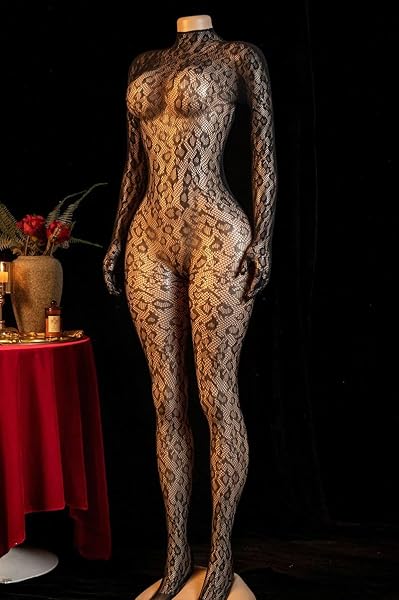 女性用ボディストッキングセクシー、エキゾチックダンサーフィッシュネットランジェリーグローパーティー、フィッシュネットボディスーツレイブアウトフィットクラブ - 3