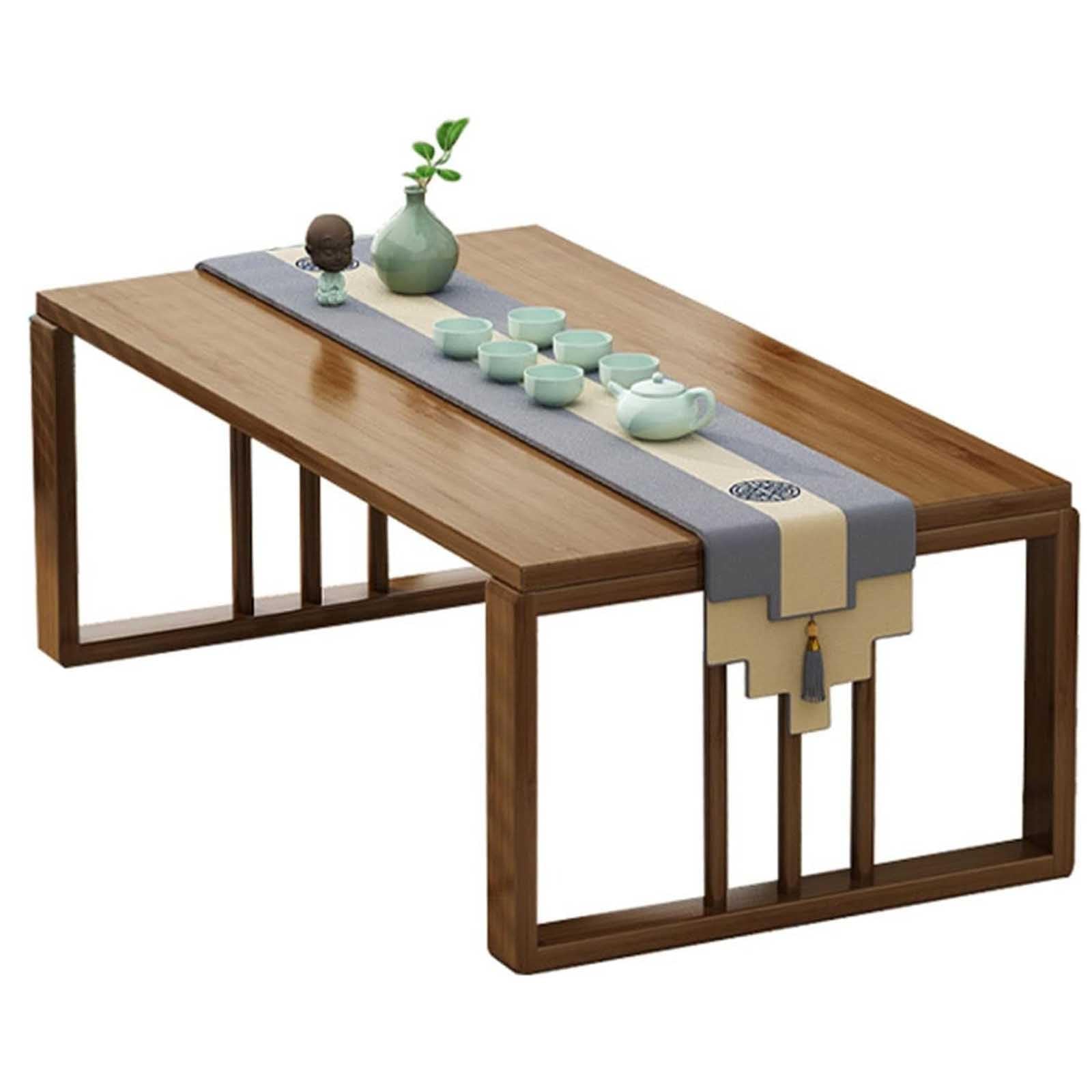 Table basse de ferme au sol 100cm, table pliante japonaise kang pour salon et balcon