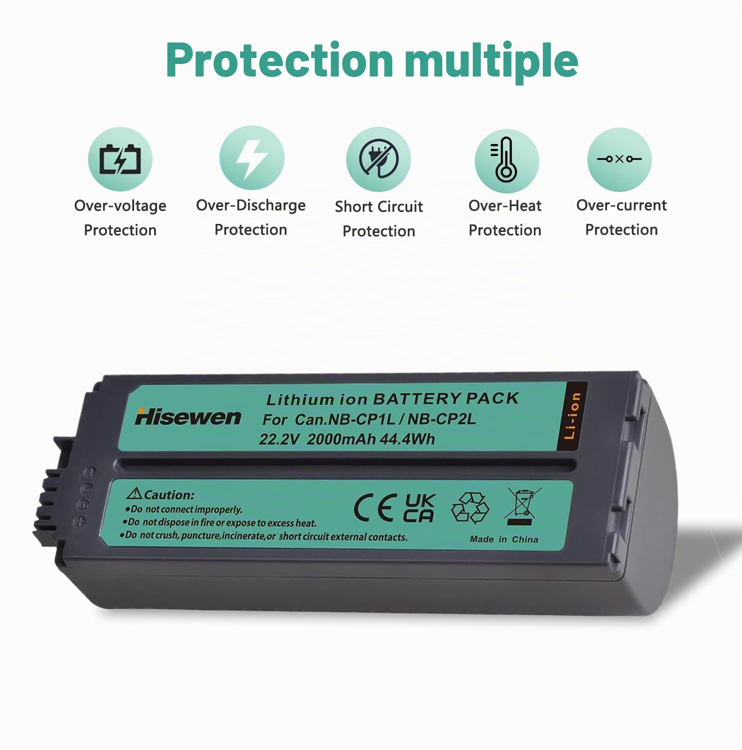 Batterie NB-CP2L NBCP1L 2000 mAh pour imprimante photo Canon SELPHY CP800, CP900, CP910, CP1200, CP1300, CP1500
