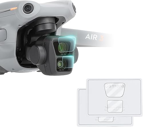 O'woda Película protectora de pantalla de vidrio templado Air 3 Lens HD para accesorios DJI Air 3, paquete de 2