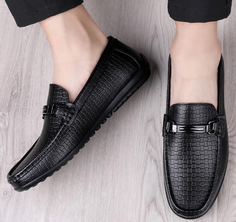 Men's Fashion Slip-On Loafers Round Toe Dress Shoes Business Casual Derby Comfortable Work Shoes4