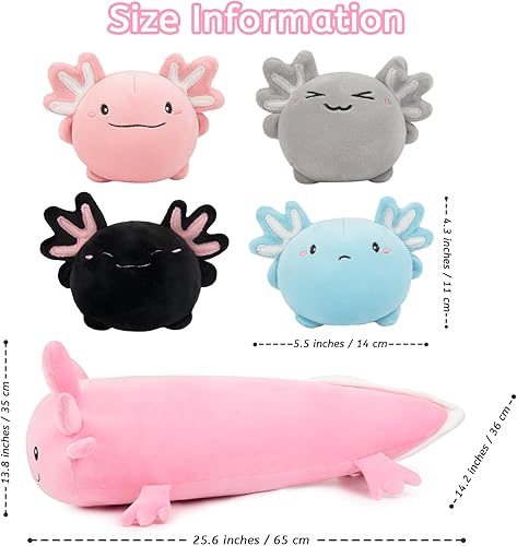 Miniatura 6 de Niuniu Daddy 24 + Inch Axolotl Plush Toys with 4 Babies Inside- Soft Pink Axolotl Stuffed Animal, Cute Birthday Or Christmas Plushies Gift for Girls