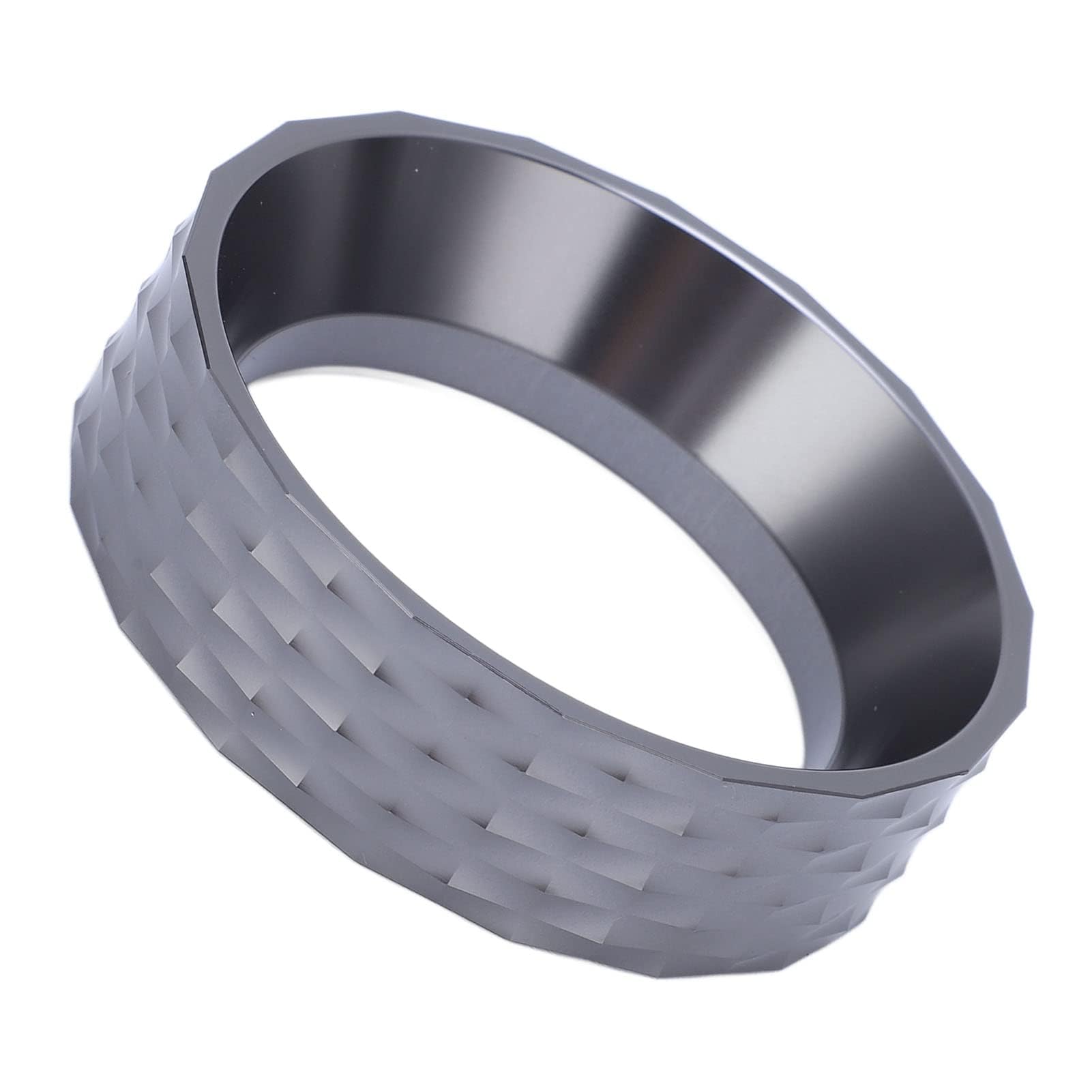48mm Magnetic Espresso Dosing Funnel Coffee Dosing Ring Aluminum Alloy Coffee Dosing Funnel Replacement for 48mm Portafilters (Grey)