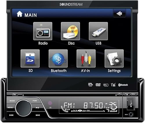 Soundstream VIR-7830B - Reproductor de DVD estéreo para coche con pantalla táctil LCD de 7 pulgadas