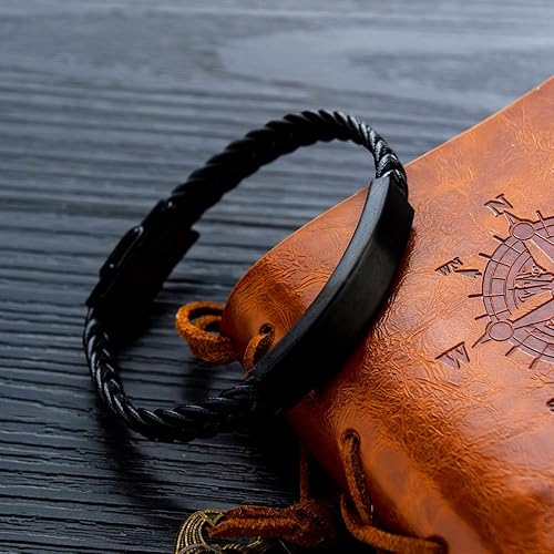 Miniatura 5 de DARIN GIFT - Pulsera de cuero trenzado con texto en inglés "To My Little Brother", regalo de hermano hermana, gracias por tu amor y apoyo, regalos