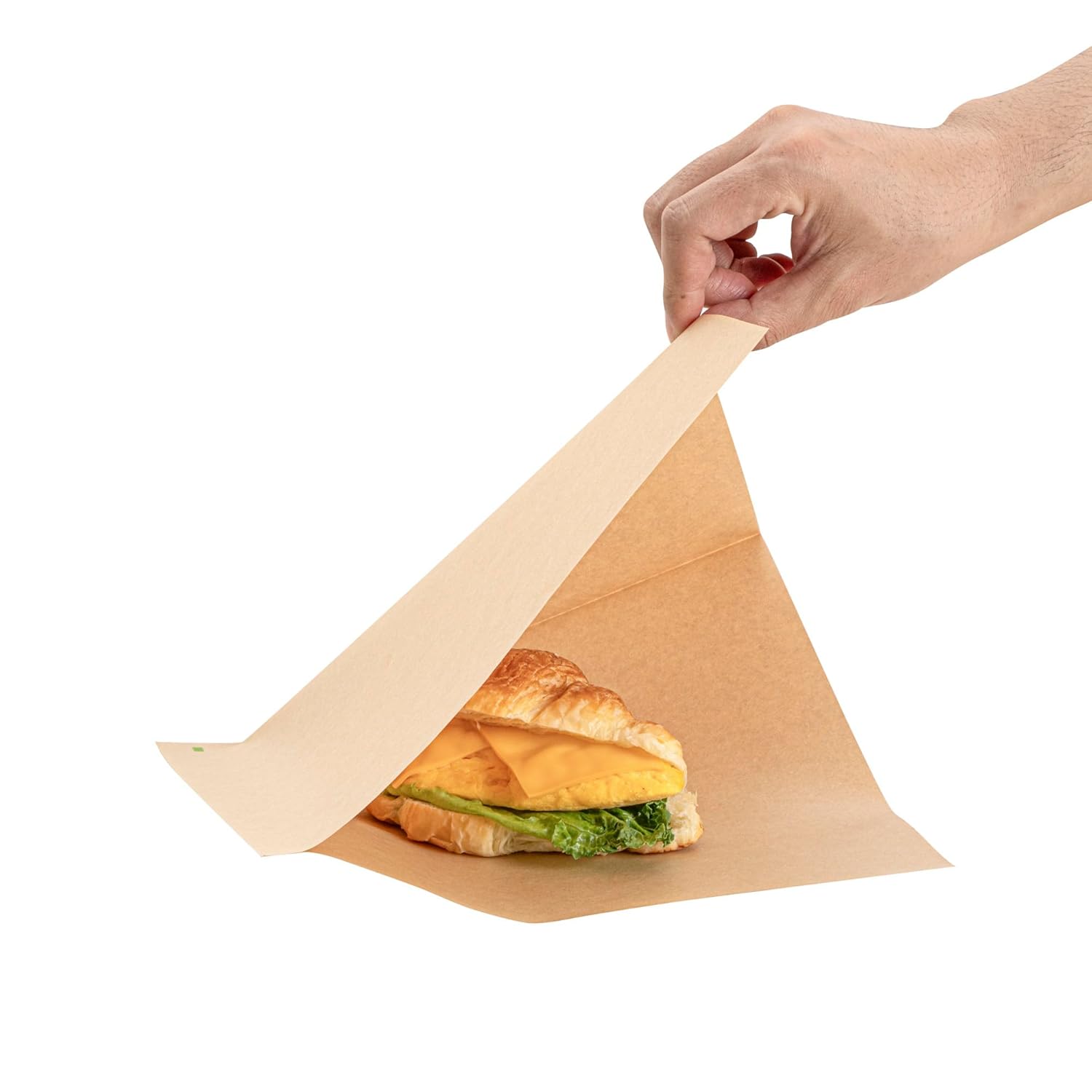 Restaurantware Bag Tek 10" x 9" Double Open Bags 100 Large Deli Paper Sheets - Disposable Greaseproof Brown Kraft Deli Wrap Liners For Snacks Cookies And More